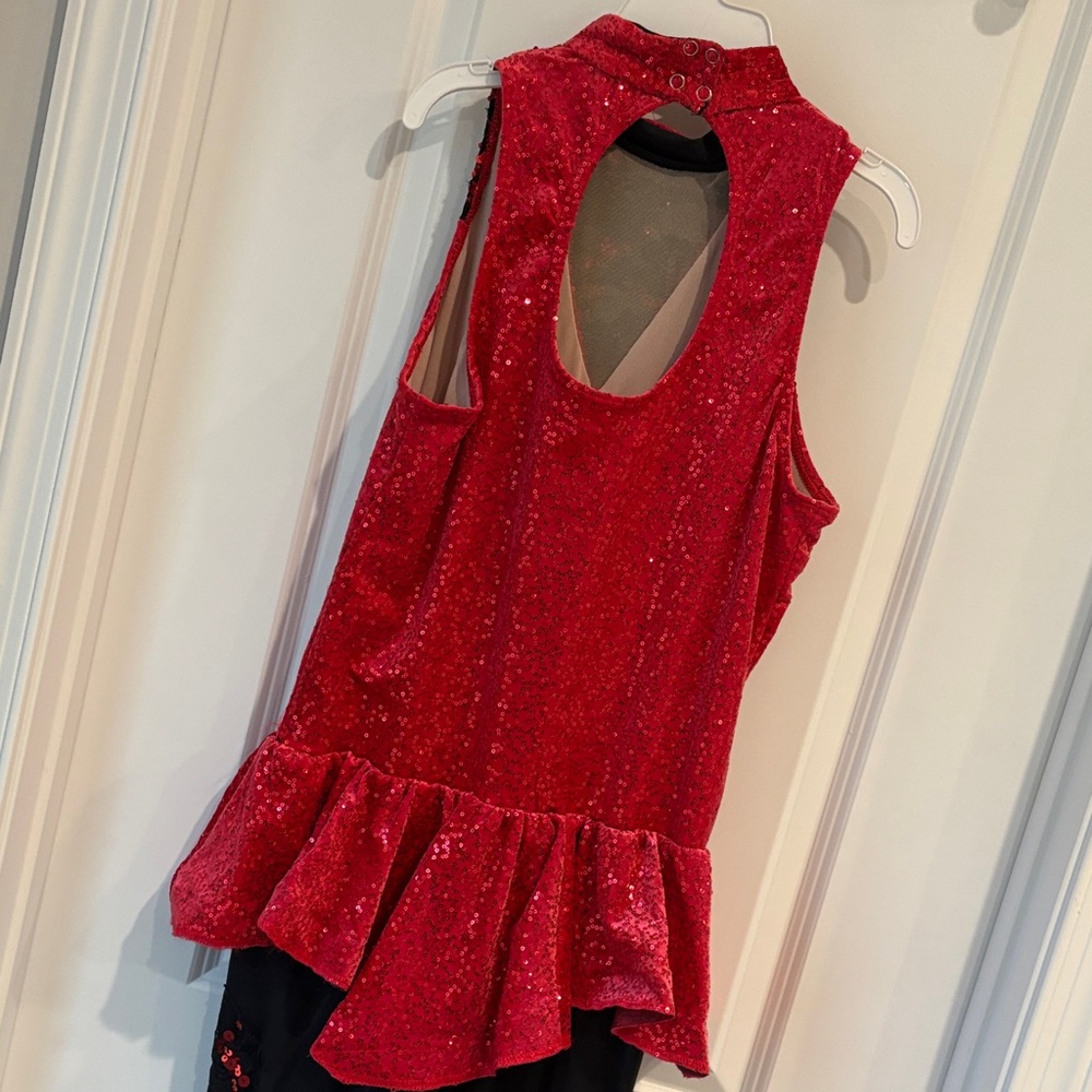 Weissman Dance Red Sequin dance costume - Picture 3 of 5